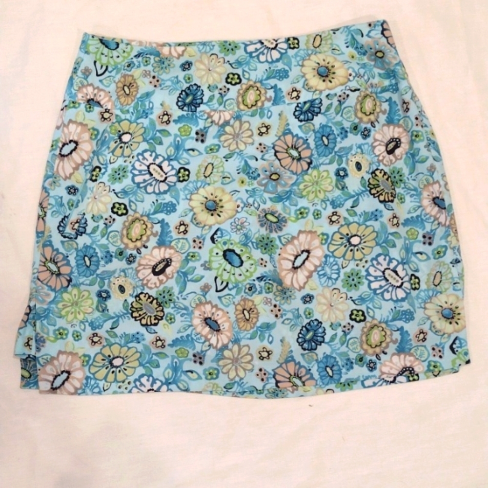 TEHAMA By Nancy Haley Multi Color Floral Golf/Outdoor Active Skirt/Skort Sz 10
